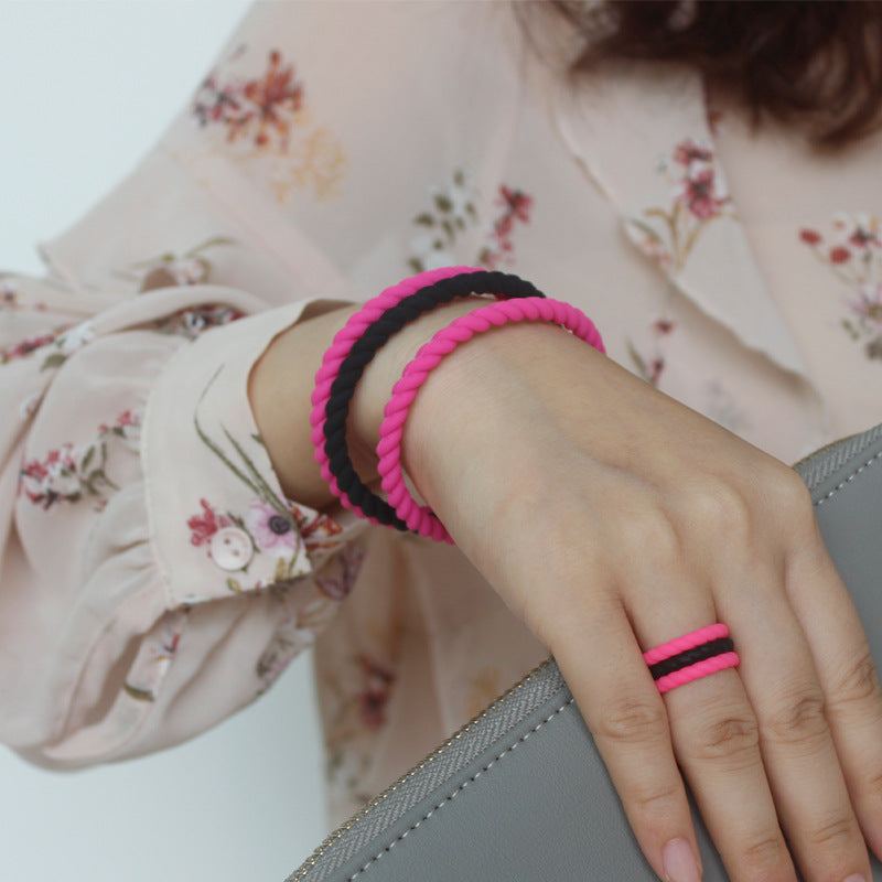 Wholesale Twist Multicolor Stretch Silicone Bracelet